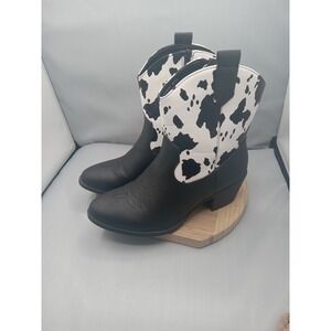 Cowgirl Western Boots Black‎ Mid Calf Global Win Women's Size US 7.5